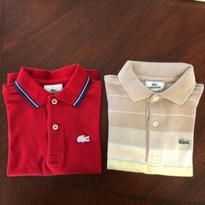 Lacoste Bundle of 2 Polos Boys 4T EUC Red/Yellow